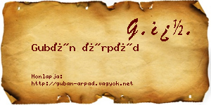 Gubán Árpád névjegykártya